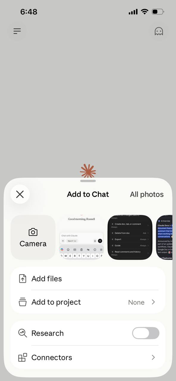 Add to Chat menu