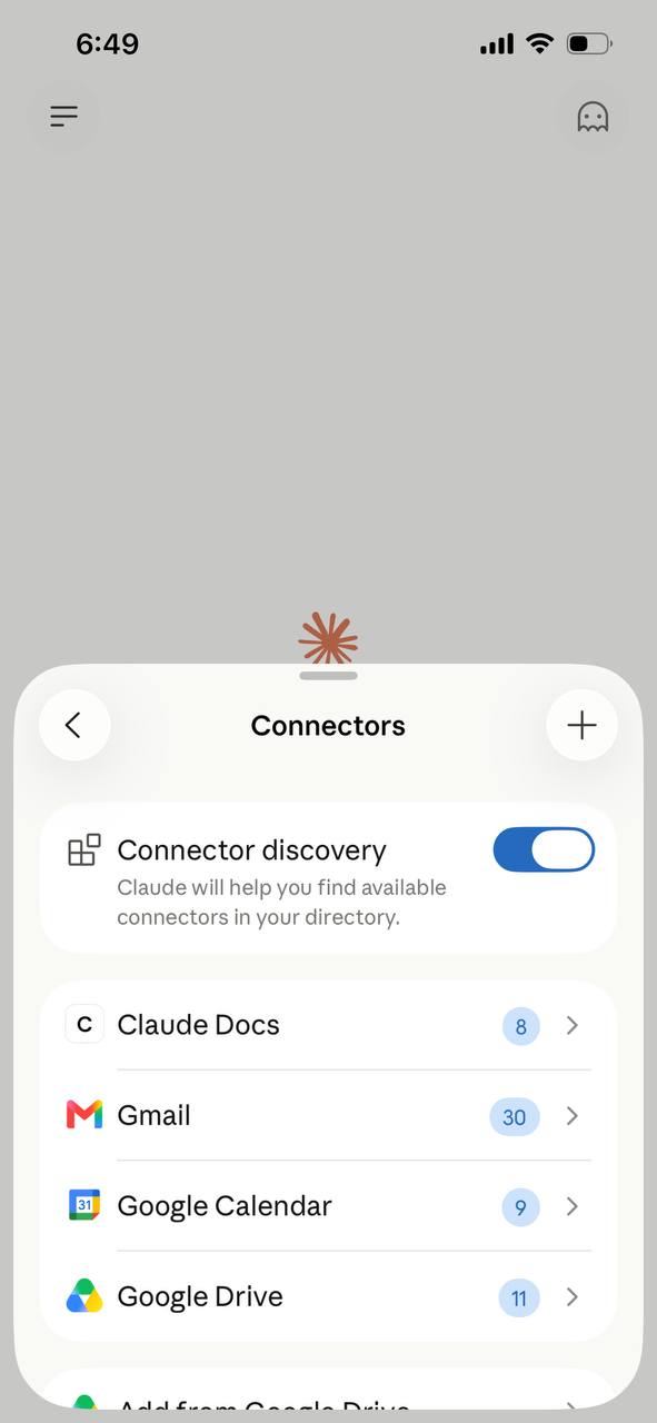 Gmail and Google Calendar connected