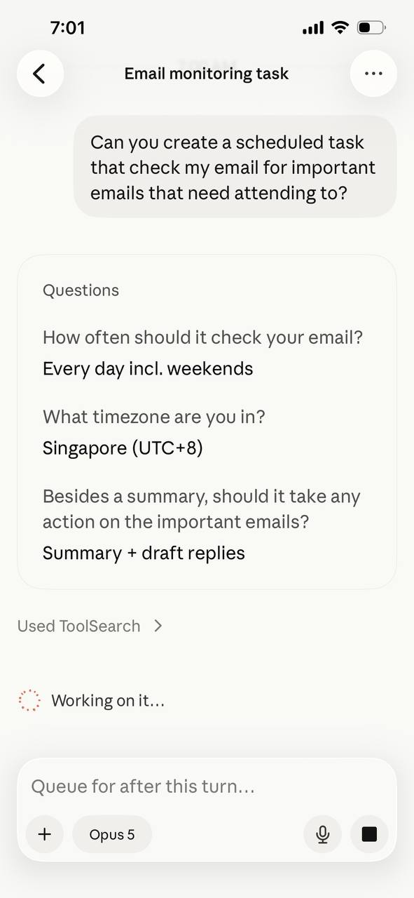 Answers to the setup questions
